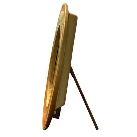 Vintage The Bucklers Inc 1980 Oval Yellow Floral Enamel Picture Frame - Picture 4 of 11